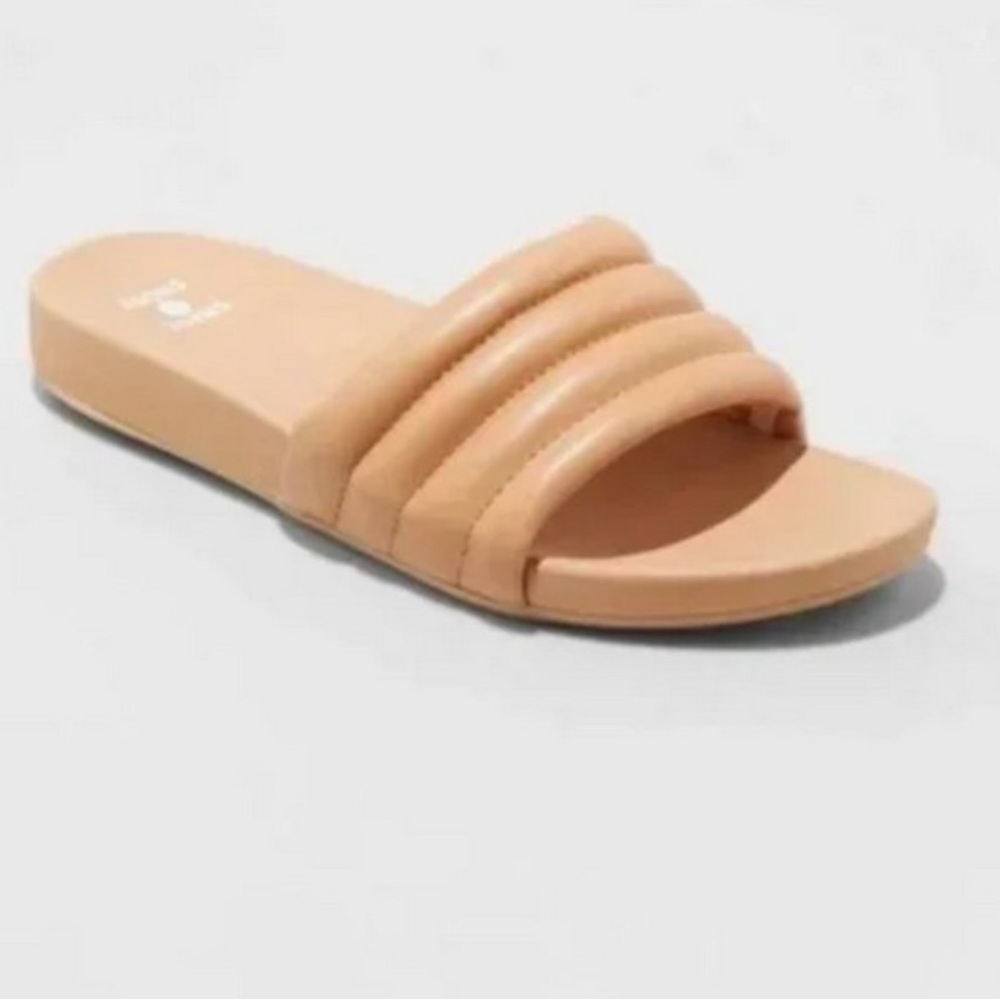 Women's Kendra Single Band Slide Sandals - Shade & Shore Beige Size 9